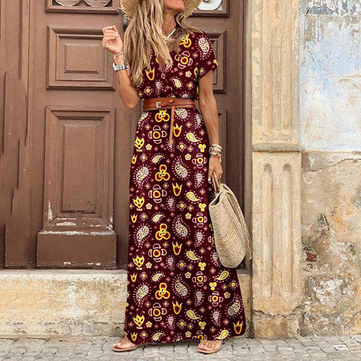 Women's V-neck floral dress, view 12 - MRSLM