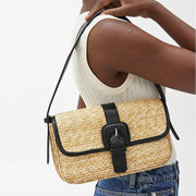 imitation straw flap summer bag, view 2 - MRSLM