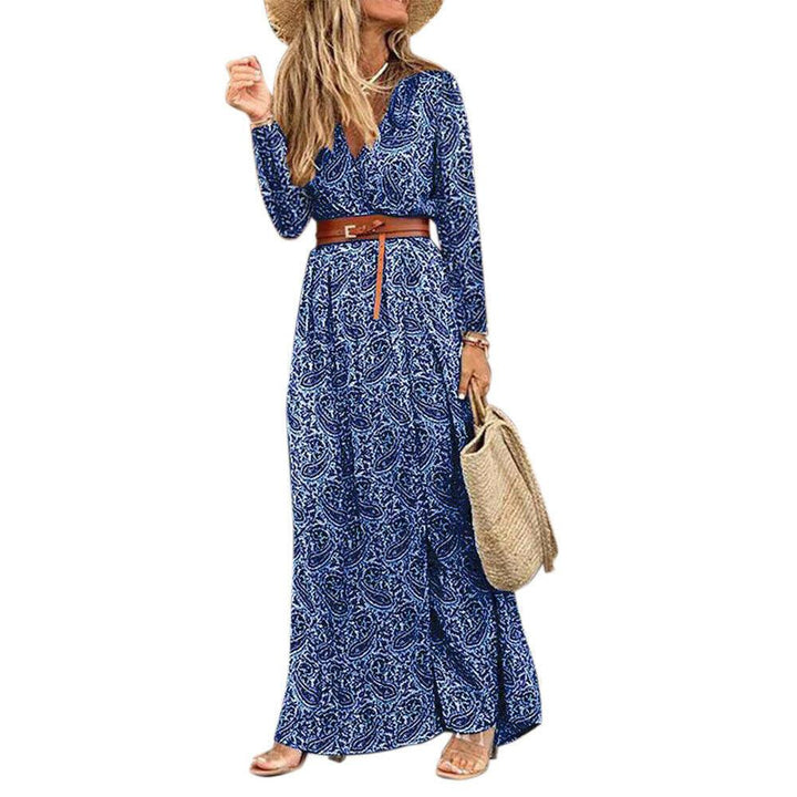 Women's simiya style V-neck floral dress - MRSLM