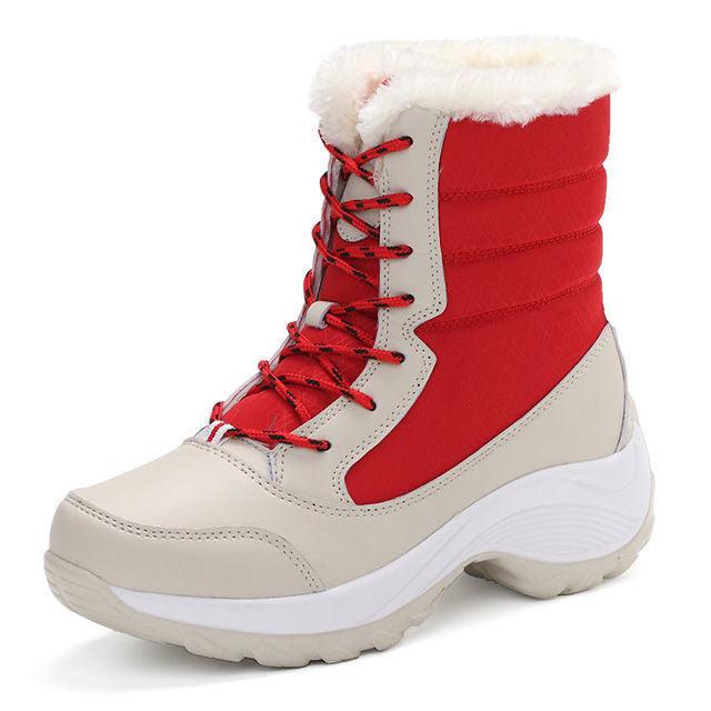 Outdoor Warm, Waterproof, Ski Boots, High-Tube, Thick-Soled Cotton Shoes, Plus Velvet Thickening - MRSLM