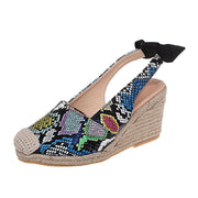 Women's snake print closed-toe sandals, view 2 - MRSLM