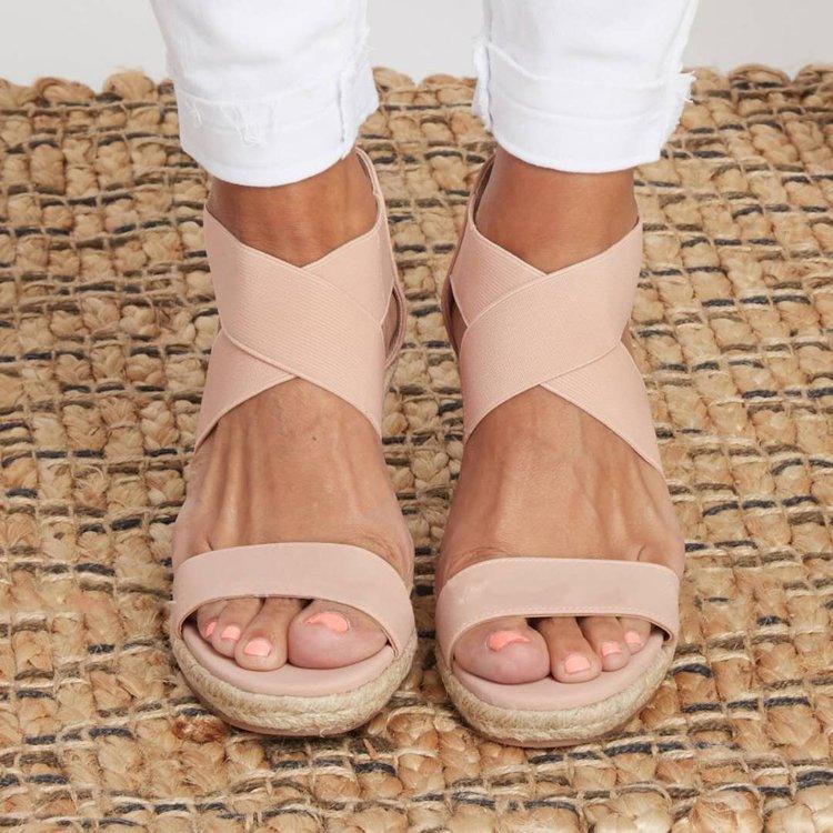 women's wedge heel hemp rope sandals - MRSLM