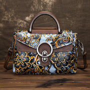 Retro cowhide embossed shoulder bag, view 3 - MRSLM