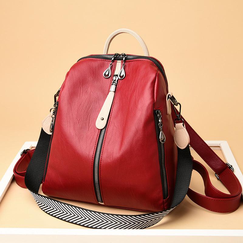 New Women Backpacks Soft Leather Backpack Fashion - MRSLM