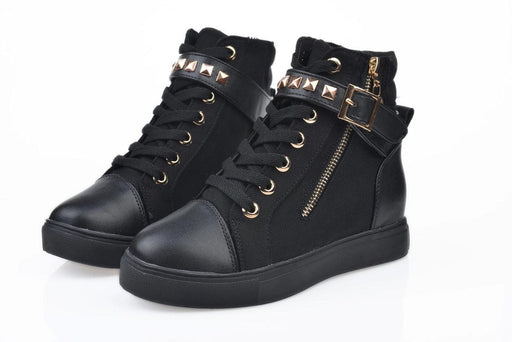 Women's riveted canvas platform shoes, view 2 - MRSLM