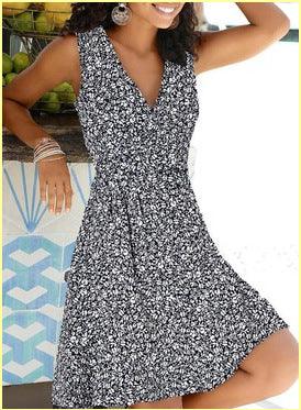 Explosive Floral Belt Dress Women's Clothing - MRSLM