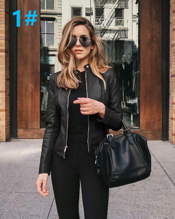 Autumn And Winter Women's Fashion Leather Pu Suit Jacket - MRSLM