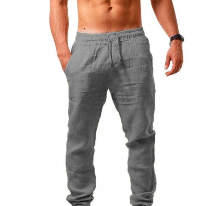 Breathable Cotton And Linen Loose Casual Sports Trousers - MRSLM