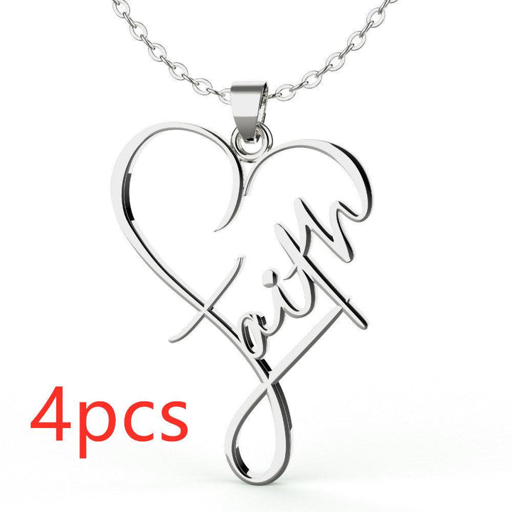 European And American Necklace Heart Of Faith Pendant - MRSLM