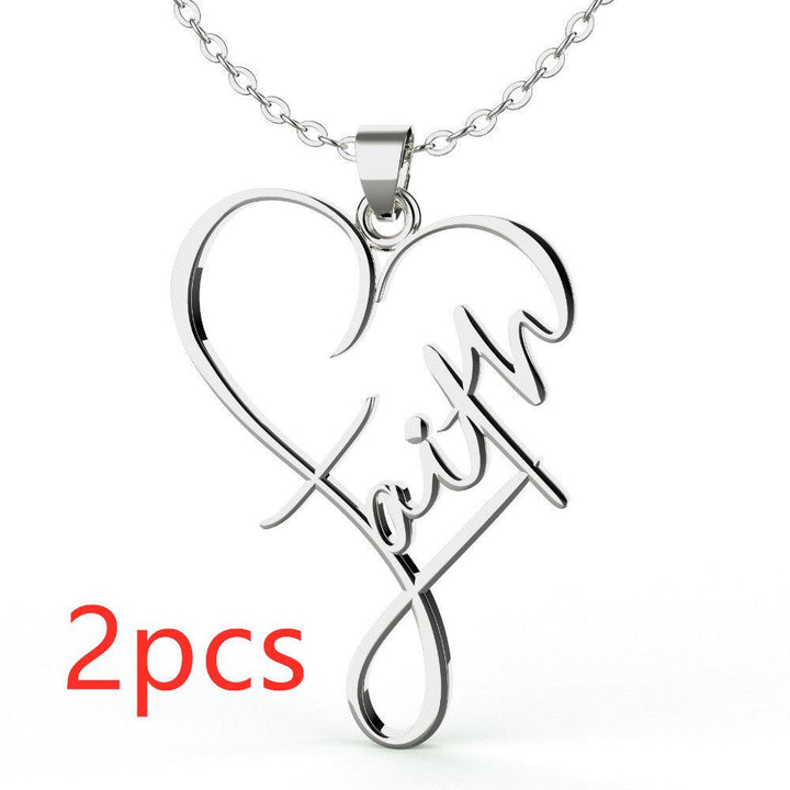 European And American Necklace Heart Of Faith Pendant - MRSLM