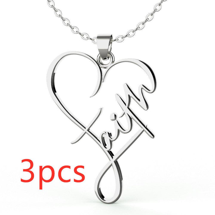 European And American Necklace Heart Of Faith Pendant - MRSLM