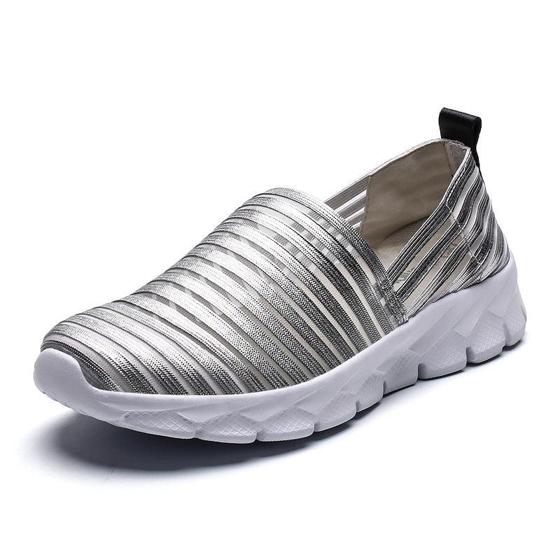 Set Foot Mesh Shoes Women's Mesh Flat One-legged Lazy Shoes Sports Travel Maternity Shoes - MRSLM