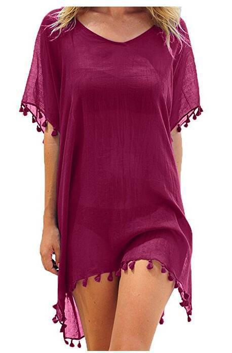 loose chiffon beach tunic, view 2 - MRSLM
