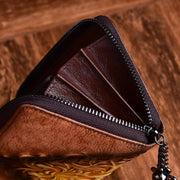 Long retro leather clutch bag for women, view 7 - MRSLM