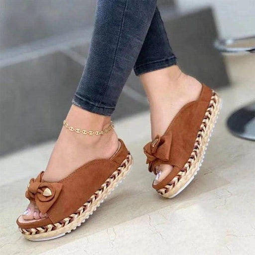 Women's thick sole bow sandals - MRSLM