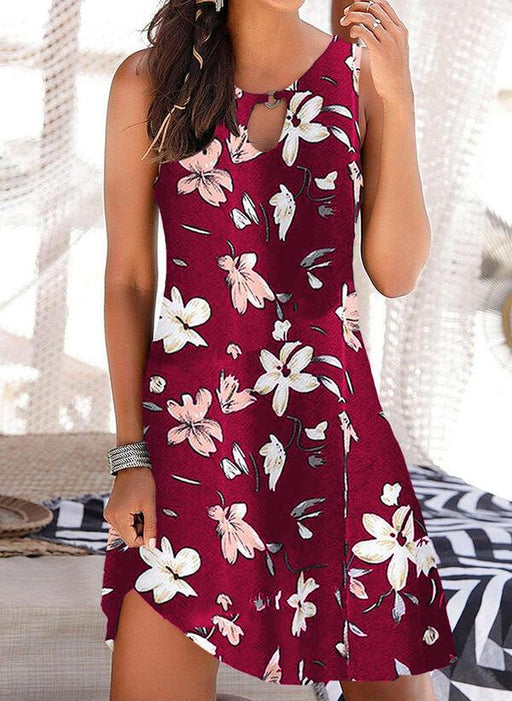 summer women's sling print skirt dress, view 4 - MRSLM
