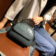 portable leather shell shoulder bag, view 5 - MRSLM