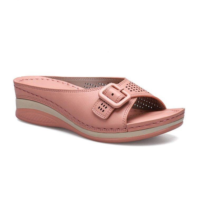 Women's flat thick-soled wedge casual shoes, view 4 - MRSLM