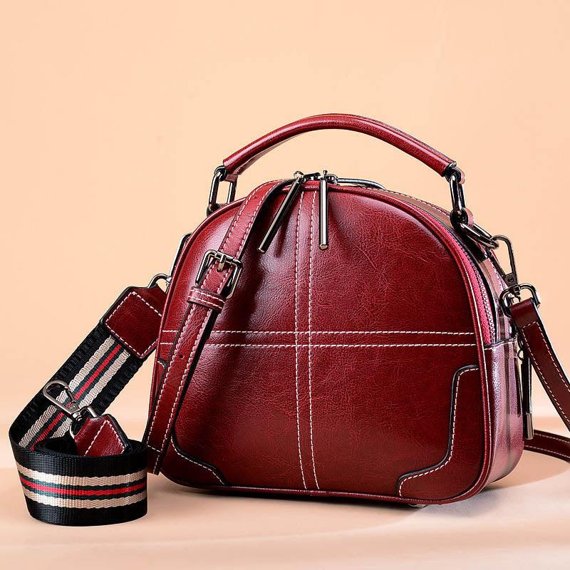 Fashion Simple Portable Leather Handbags - MRSLM