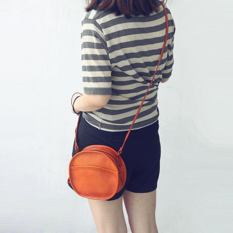 retro round leather crossbody bag - MRSLM