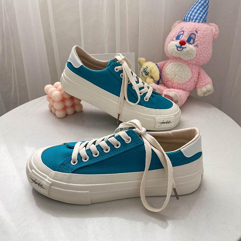 Women's Casual Low-top Solid Color Canvas Shoes - MRSLM
