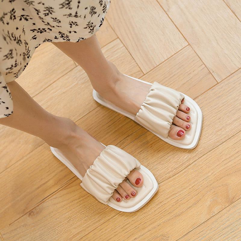 Soft Bottom Comfortable Flat Bottom Fashion Rivet Beach Slippers - MRSLM