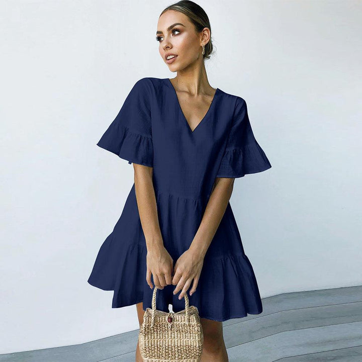 Short sleeve pleated dress - MRSLM