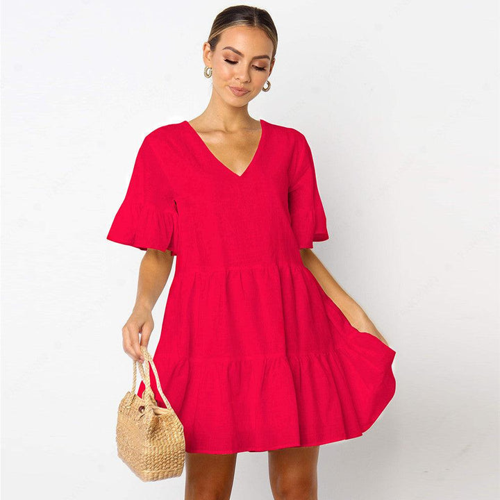 Short sleeve pleated dress - MRSLM