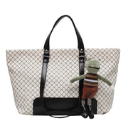 Large summer canvas shoulder tote bag, view 4 - MRSLM