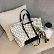 Large summer canvas shoulder tote bag - MRSLM