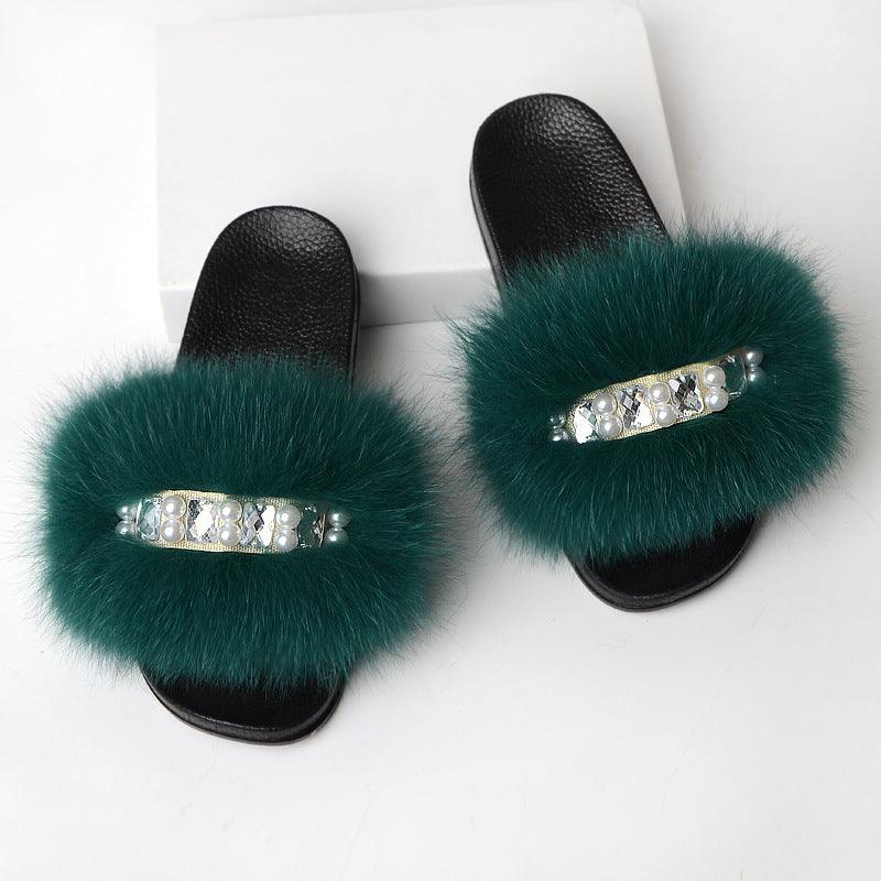Simple fur slippers, view 13 - MRSLM