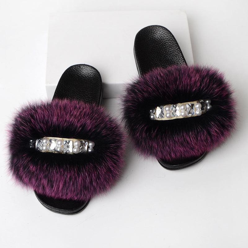 Simple fur slippers, view 4 - MRSLM