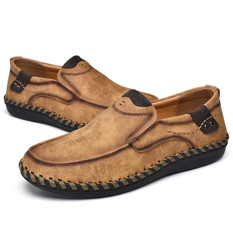 Men's casual PU leather British retro shoes, view 5 - MRSLM