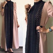 Women's pink dress with embroidery and tassels - MRSLM