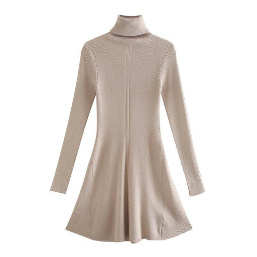 knitted mini dress with high neckline, view 2 - MRSLM