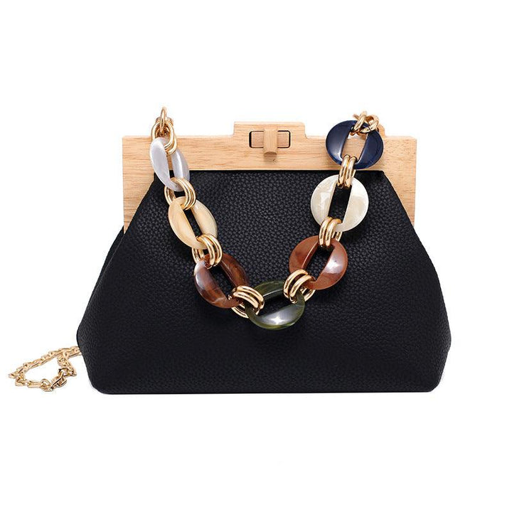 Colorful disc acrylic chain women's shoulder bag - MRSLM