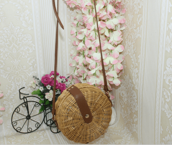 hand woven rattan shoulder bag, view 5 - MRSLM