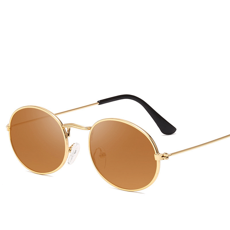 New Trend Retro round Frame Sunglasses Fashion Men and Women Sunglasses Metal Water Drop Oval Sunglasses - MRSLM