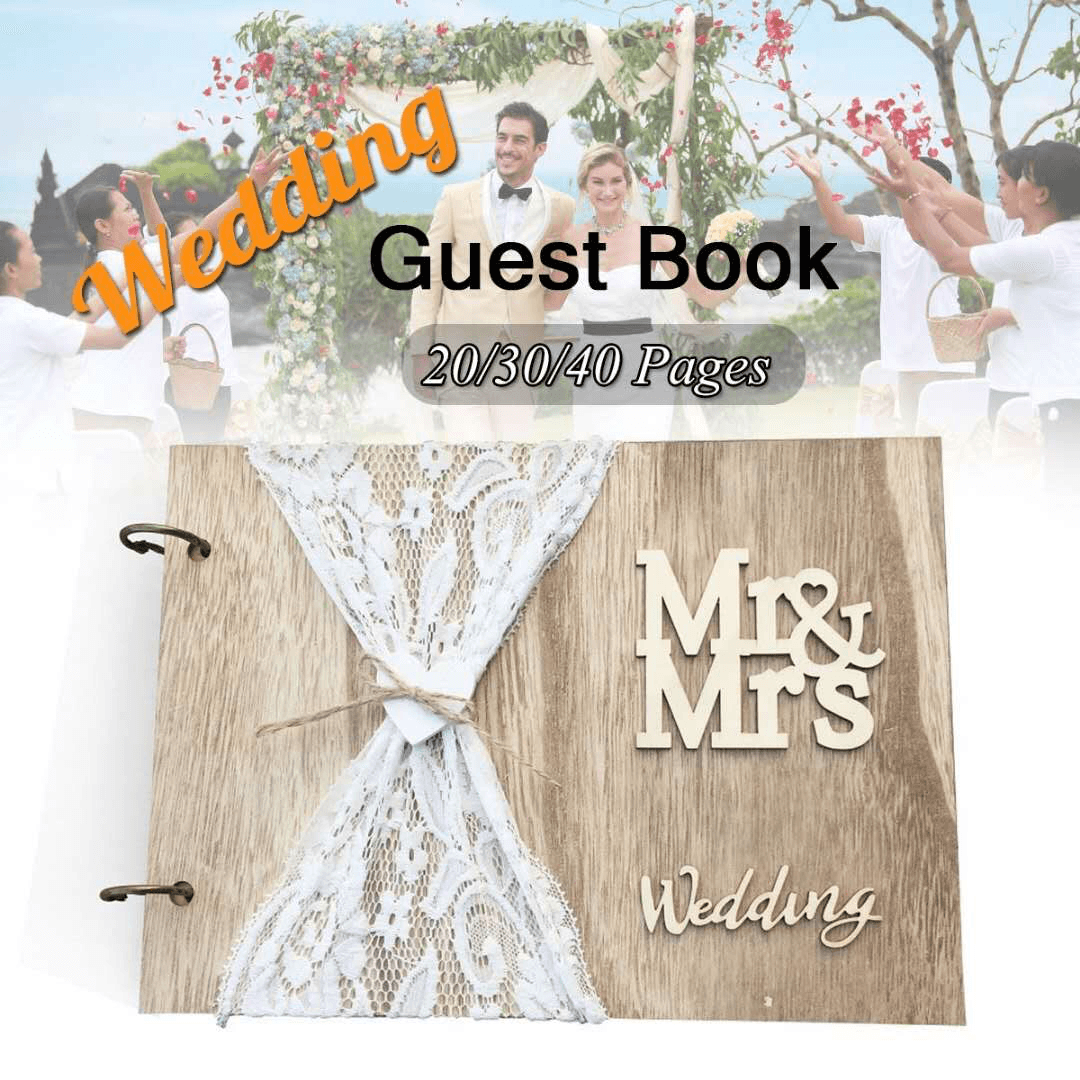 Elegant Guest Book Wedding Decorations Album Sign Decroation Bridal Wooden Rustic Tree - MRSLM