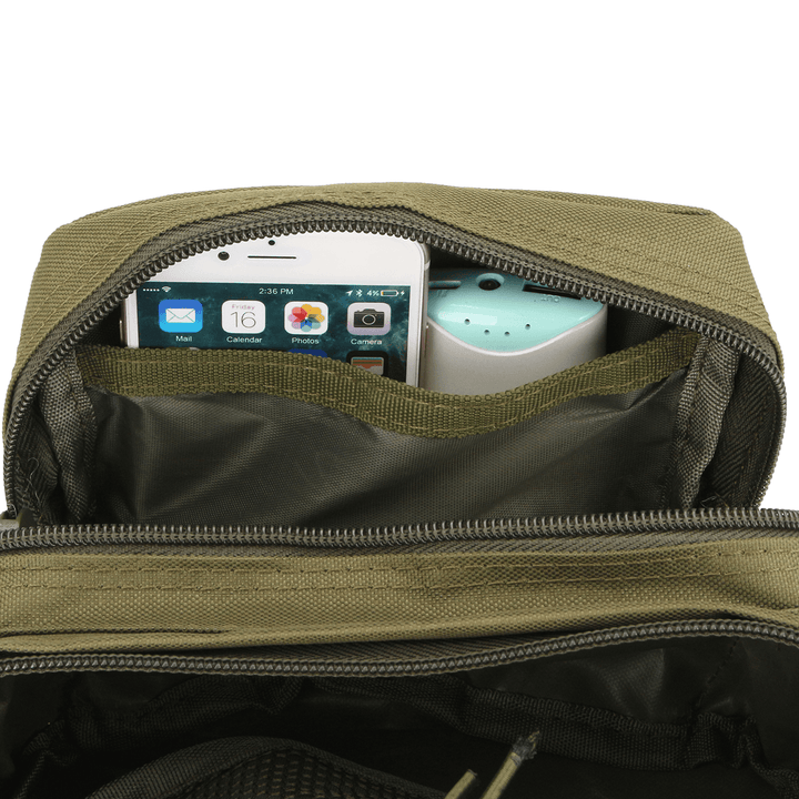 Multifunctional Tactical Waist Pack with Zip Abrasion-Resistant and Waterproof Adjustable Outdoor Camping Cycling Travel Hunting Storage Bag - MRSLM