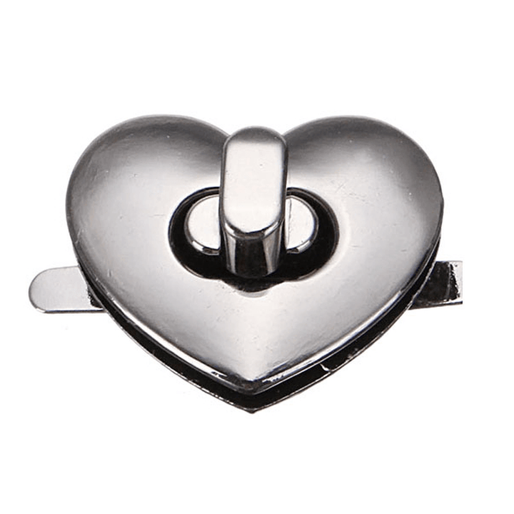 DIY Heart Shape Clasp Turn Twist Metal Lock Buckle for Handbag Bag Purse - MRSLM