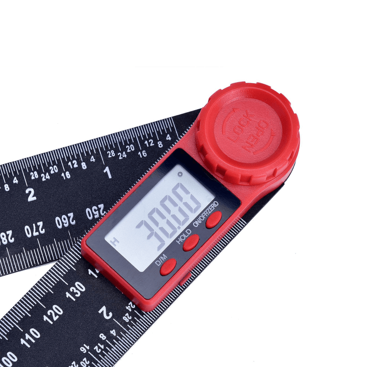 0-200Mm 0-300Mm 360 ° LCD Display Carbon Fiber Digital Angle Ruler Inclinometer Electron Goniometer Protractor Angle Finder Meter Measuring Tool - MRSLM