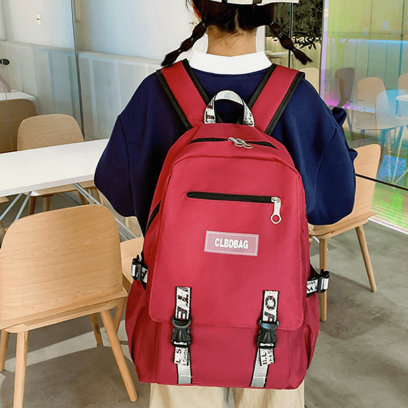 Women 4PCS Backapck USB Charging Solid Multifunction School Bag - MRSLM