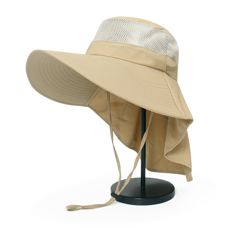 Hat Male Summer Sun Visor Fisherman Hat Outdoor Climbing Sun Hat Neck Guard Sun Hat Anti-Ultraviolet Fishing Hat - MRSLM