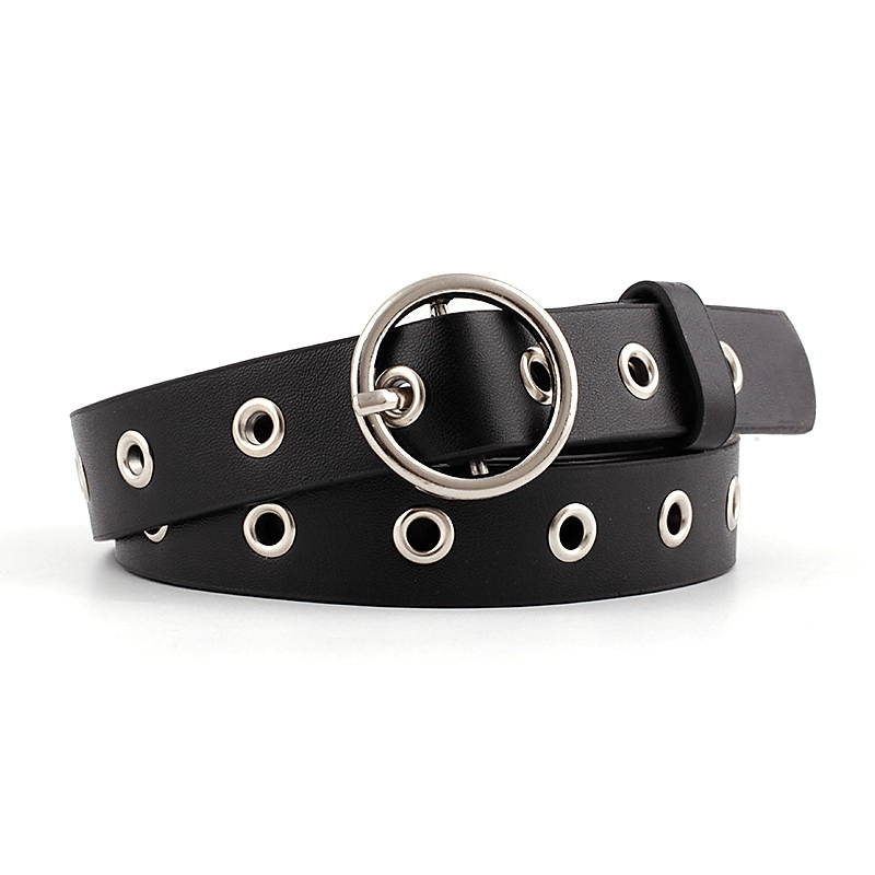 Hollow Eyelet Belt, Ladies Fashion round Buckle Decoration - MRSLM