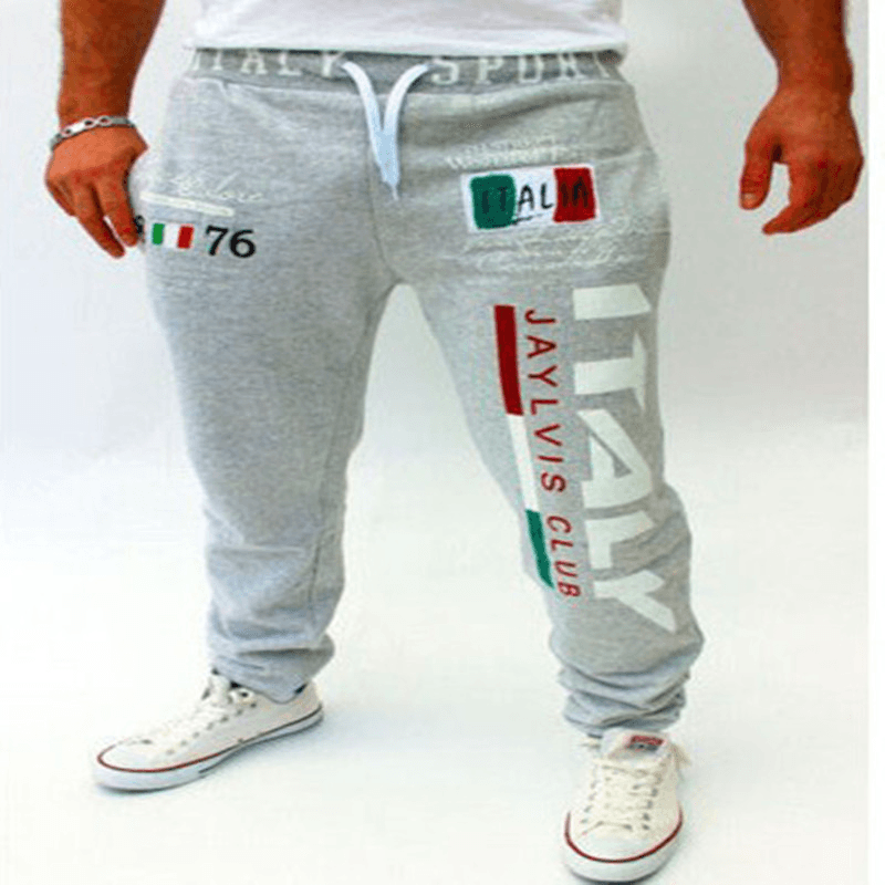 Men'S Letter Digital Print Casual Pants - MRSLM