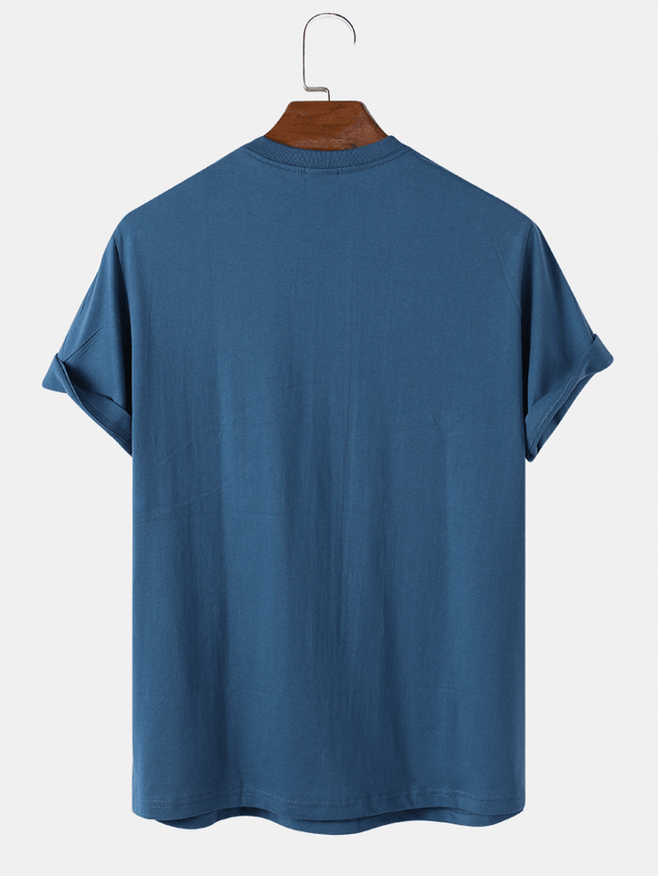 Mens Poker Chest Print 100% Cotton Casual Short Sleeve T-Shirt - MRSLM