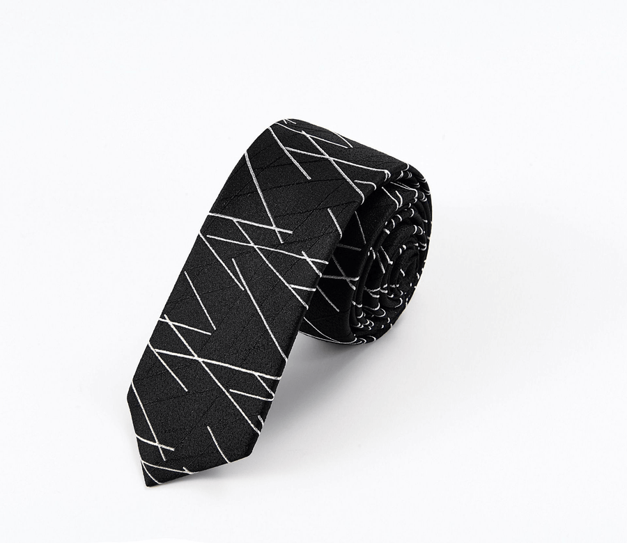 Spot Adult Black Male Hand Hitting Independent Packaging Striped Geometric Style Men'S Casual Business Tie Customization - MRSLM
