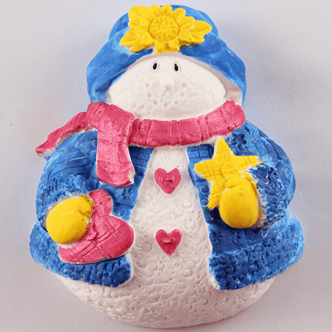 3D Snowman Silicone Candle Cake Mold Soap Craft Handmade Decorating Baking Mold Tools - MRSLM
