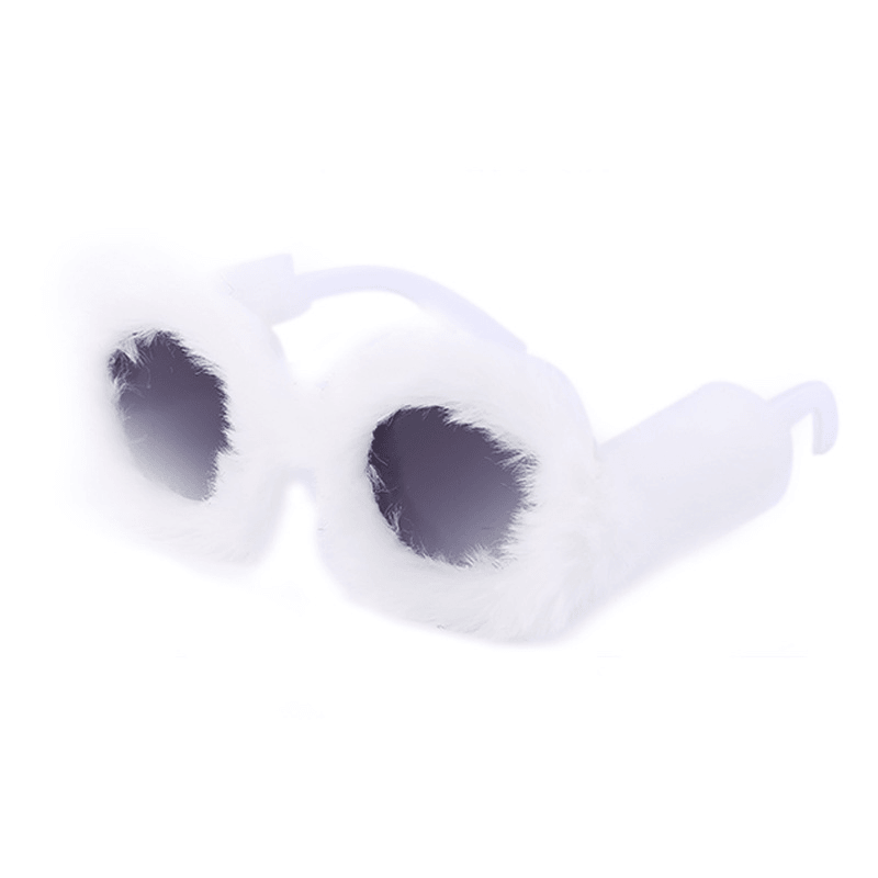 Women'S Fashion round Frame Plush Full Coverage Sunglasses - MRSLM